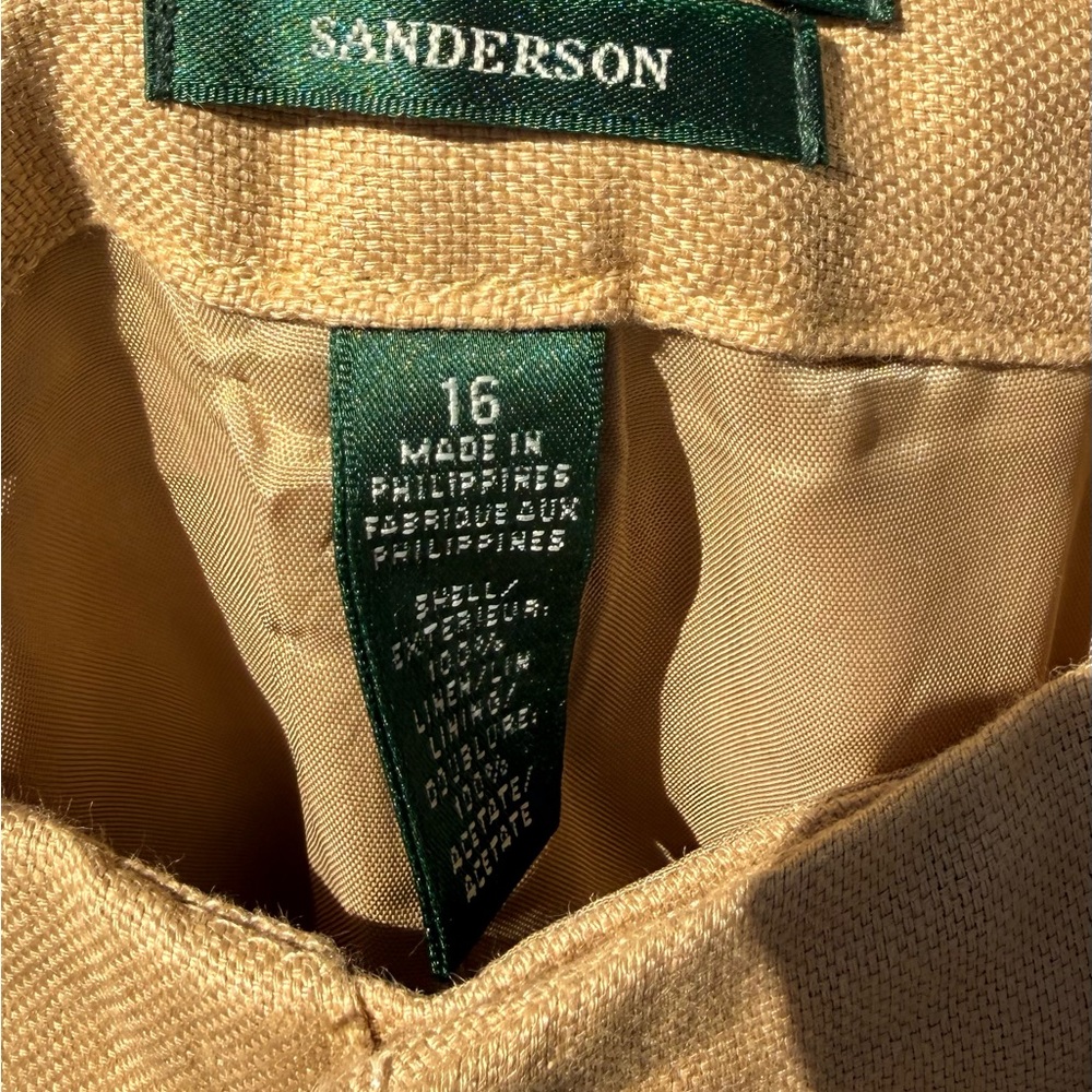 Lauren Ralph Lauren Tan Linen Blend Pants